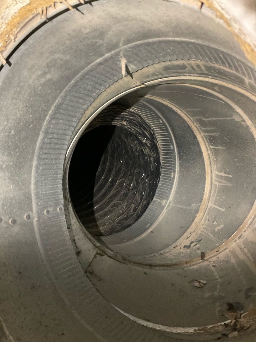 Ductwork interior showing results of air duct cleaning service