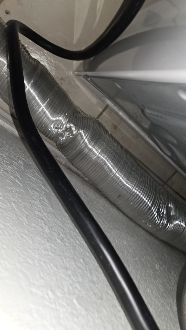 Flexible metal duct connected to HVAC system