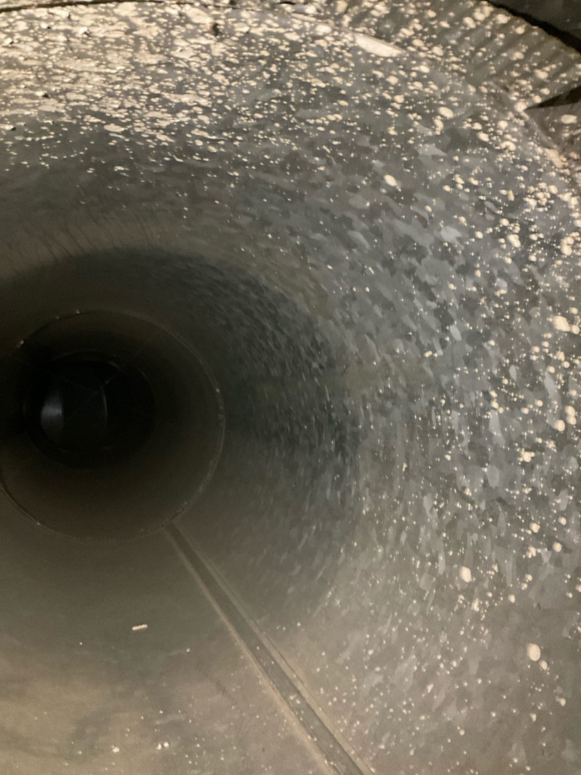 Cleaned air duct interior surface