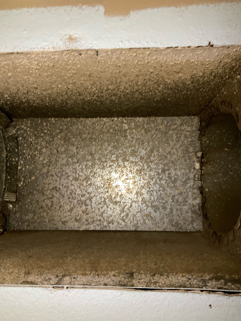 Cleaned ductwork interior surface