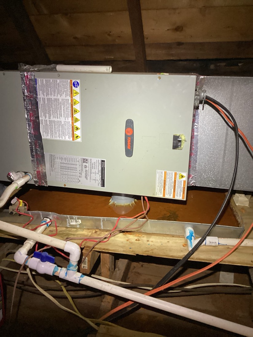 Installed electrical panel showing organized wiring and PVC conduit connections.