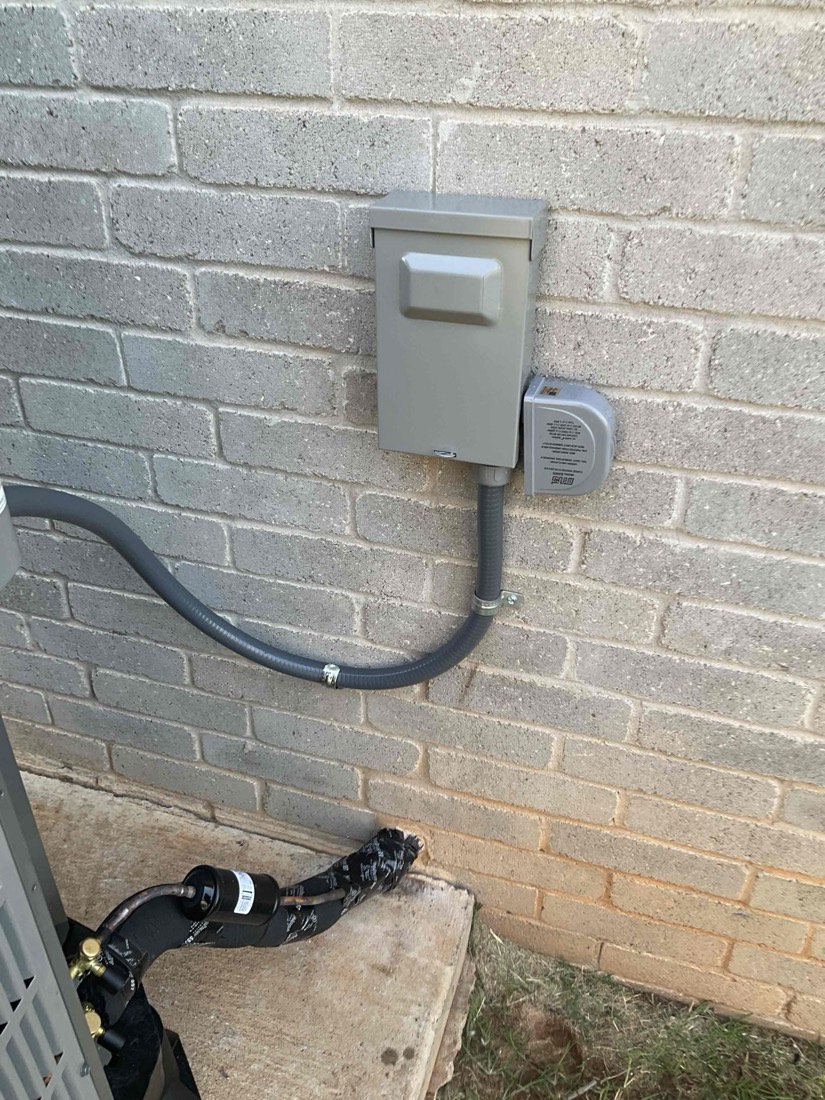 New HVAC disconnect switch and electrical connections