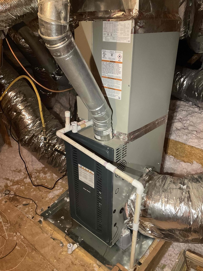 New furnace and ductwork installed in basement