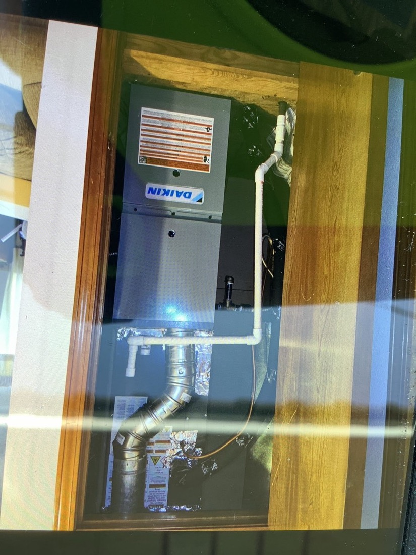 Daikin furnace installation in finished mechanical closet