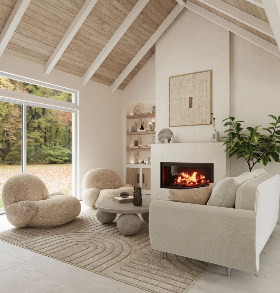 Cozy room with a fireplace in Village Hills, OK