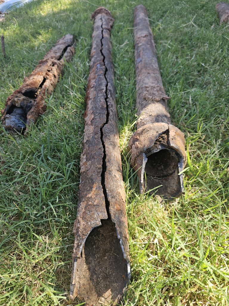 Rotted Cast Iron Sewer Pipe